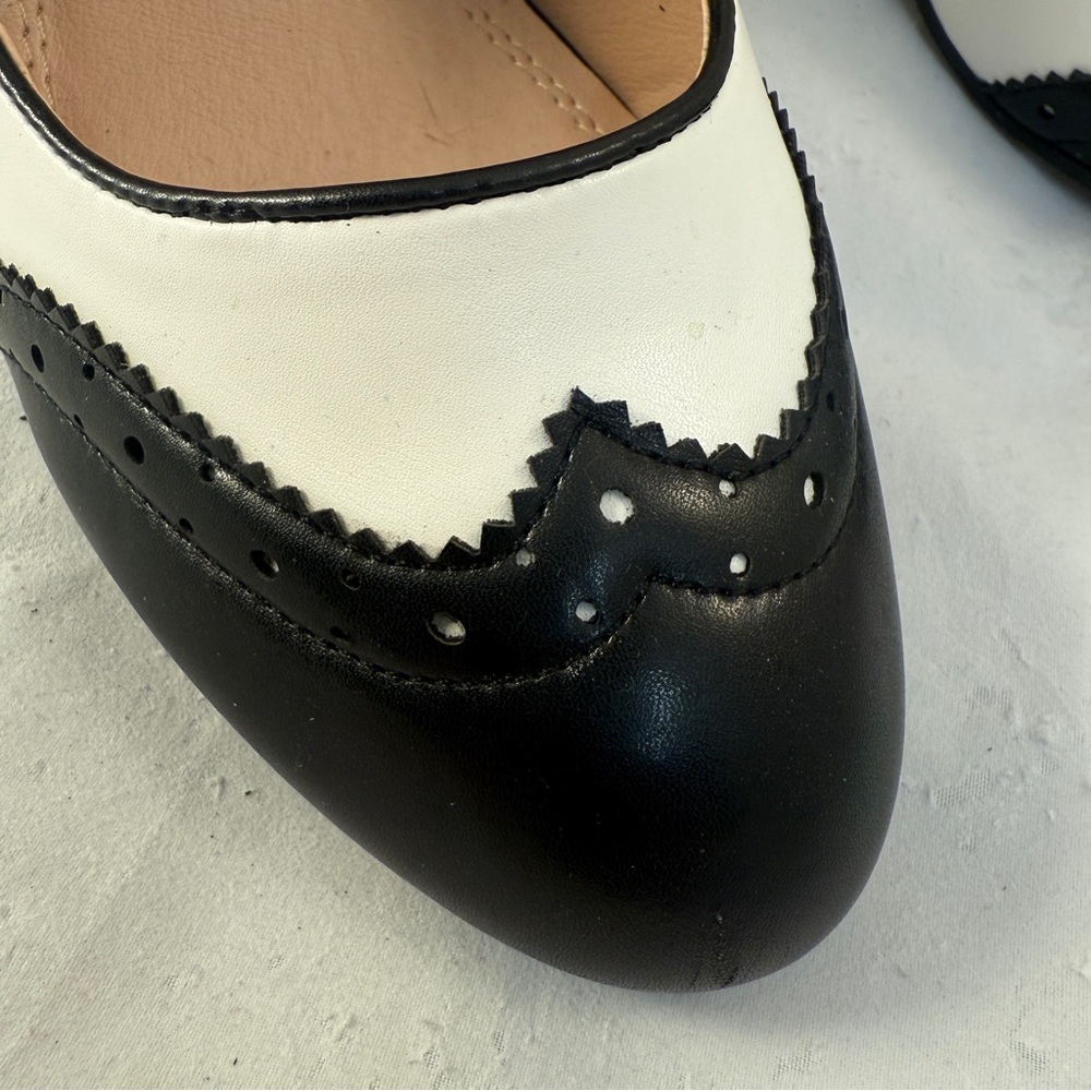 J Adams Kym Mary Jane Oxford Pumps Black and White, Vintage Inspired, Academia - Picture 6 of 11
